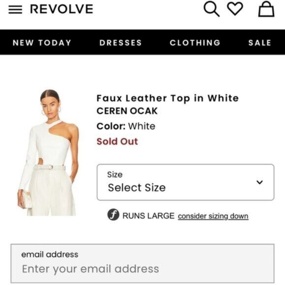 NWT Ceren Ocak x REVOLVE Vegan Leather One Shoulder Cutout Bodysuit S White - Picture 2 of 14